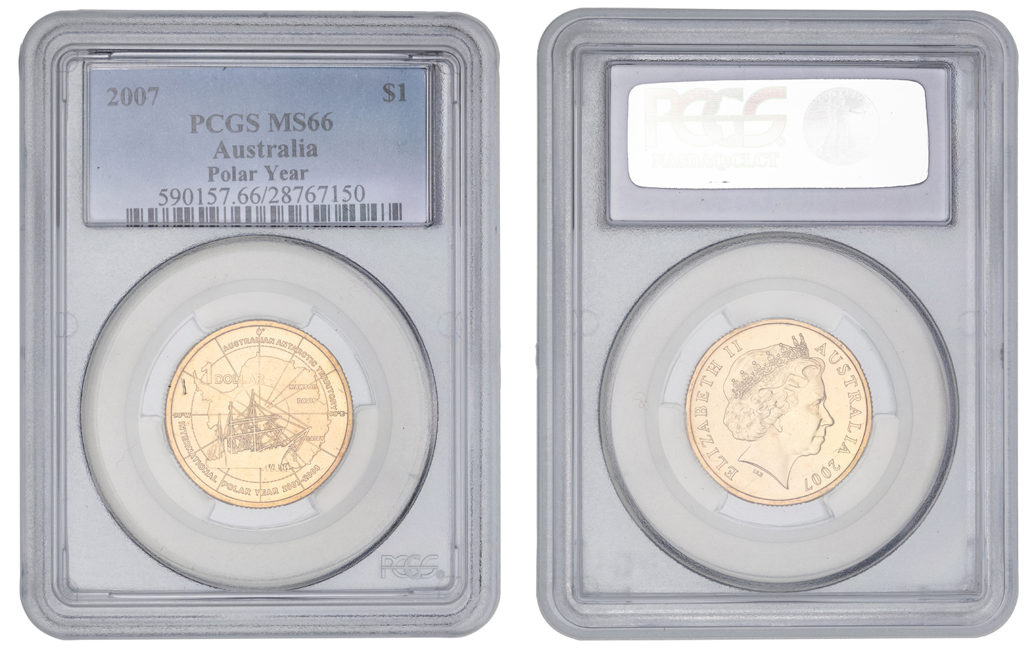 Elizabeth II, Polar Year, One Dollar, 2007, PCGS MS66