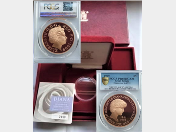 1999 DIANA MEMORIAL PROOF GOLD 5 POUND PR69DCAM