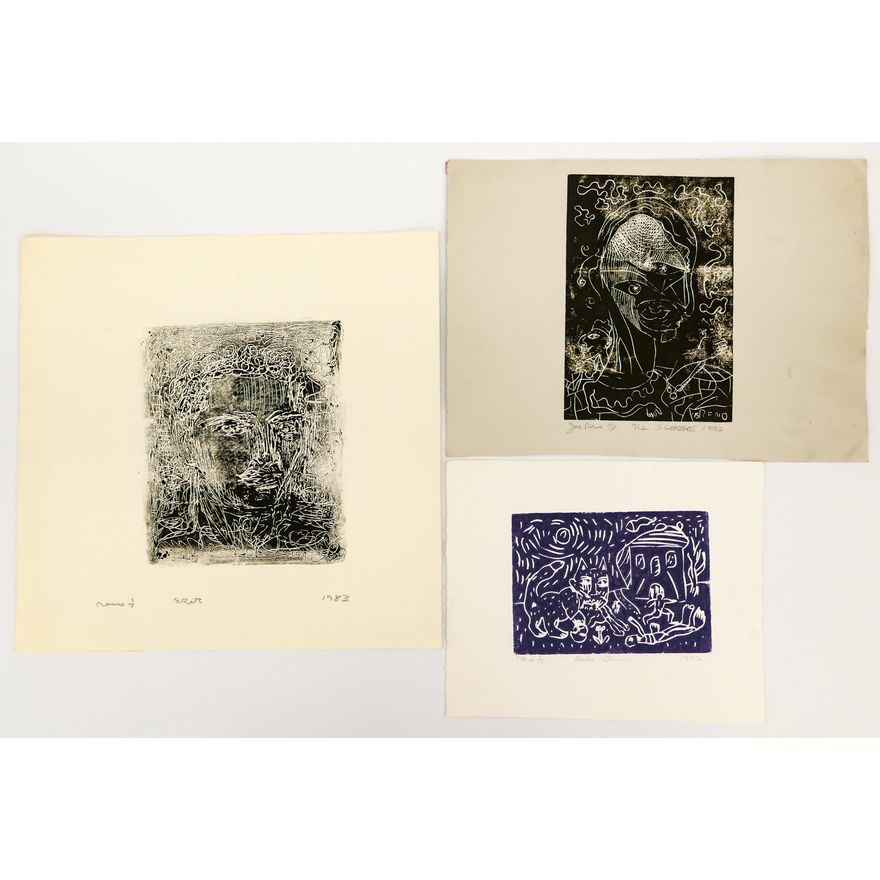 3pc Joe Reno Assorted Monotypes etc.