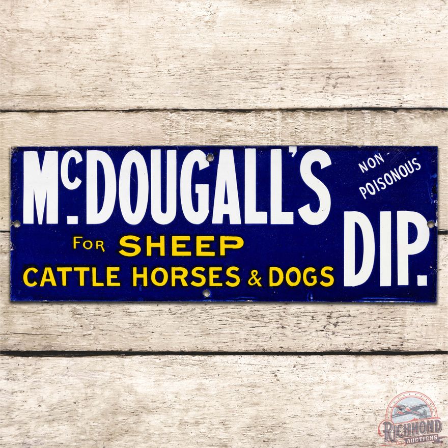 McDougall's Dip for Sheep Cattle Horses & Dogs SS Porcelain Sign