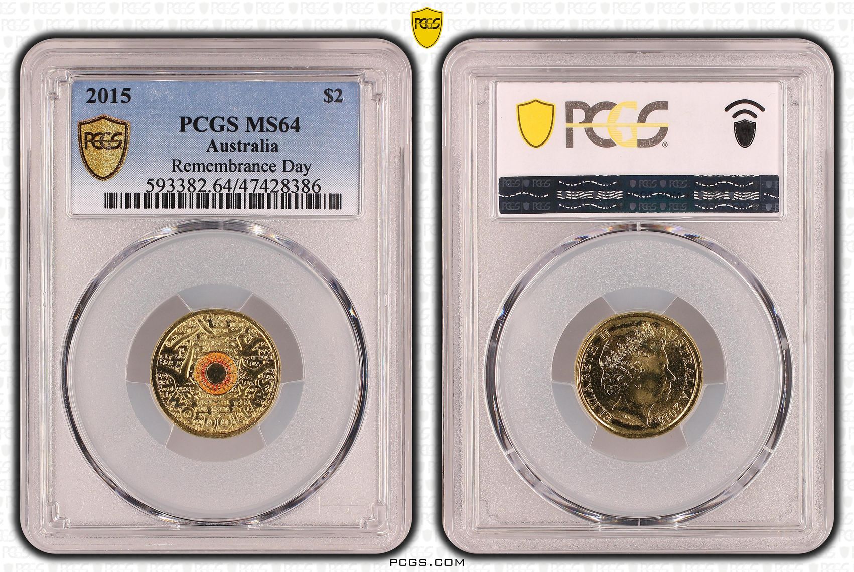 Elizabeth II, Remembrance Day-In Flanders Fields, Two Dollar, 2015, PCGS MS64