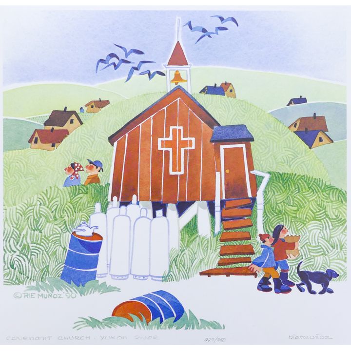 Rie Munoz ''Covenant Church, Yukon River'' 1990