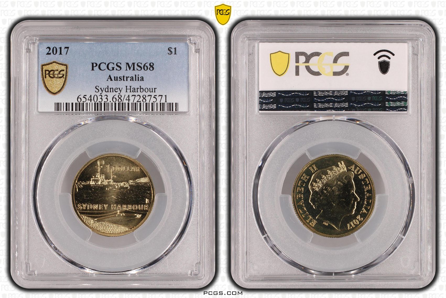 386 · Elizabeth II, Sydney Harbour, One Dollar, 2017, PCGS MS68