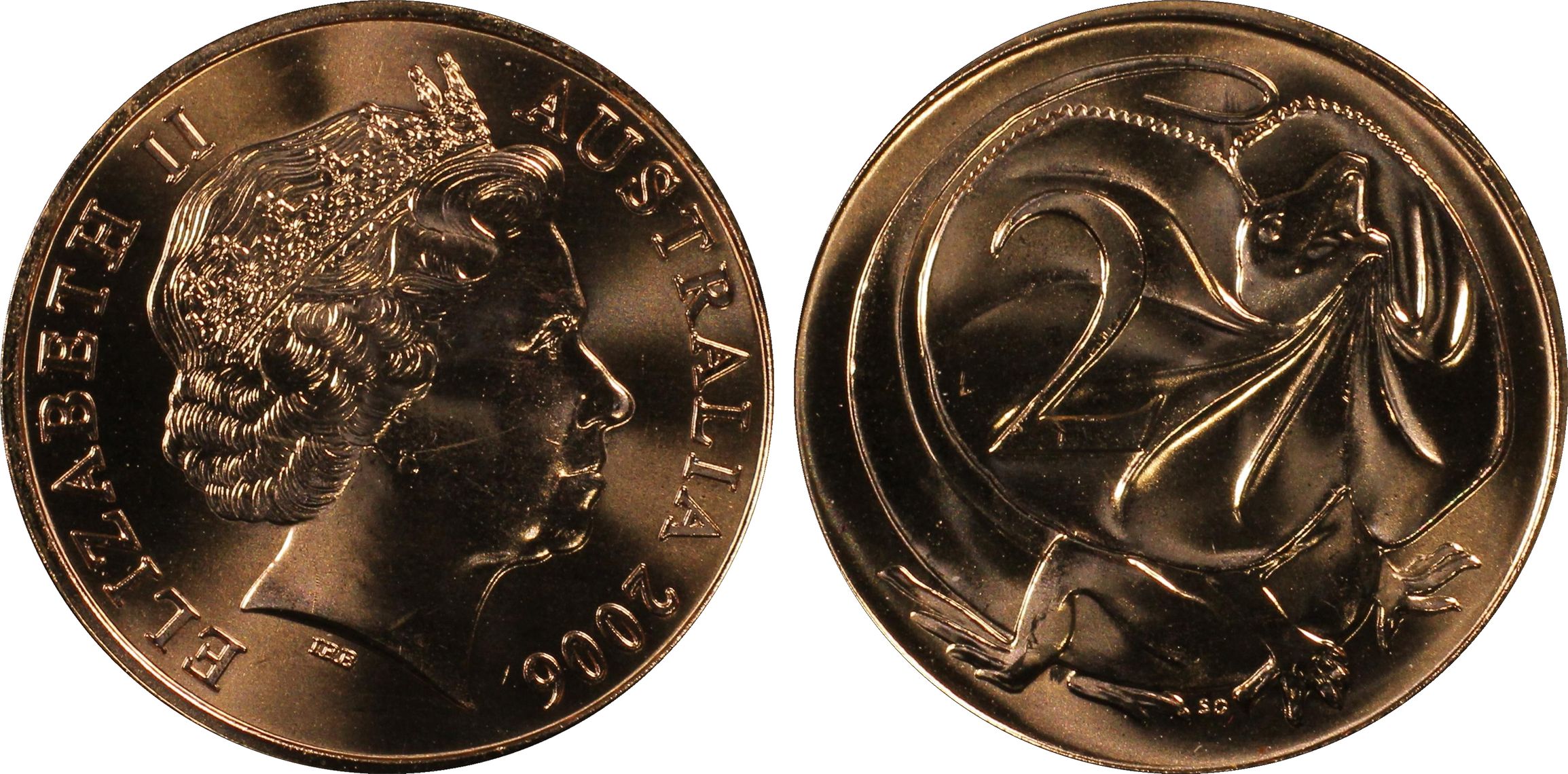 Elizabeth II, Two Cent, 2006, PCGS MS66RD