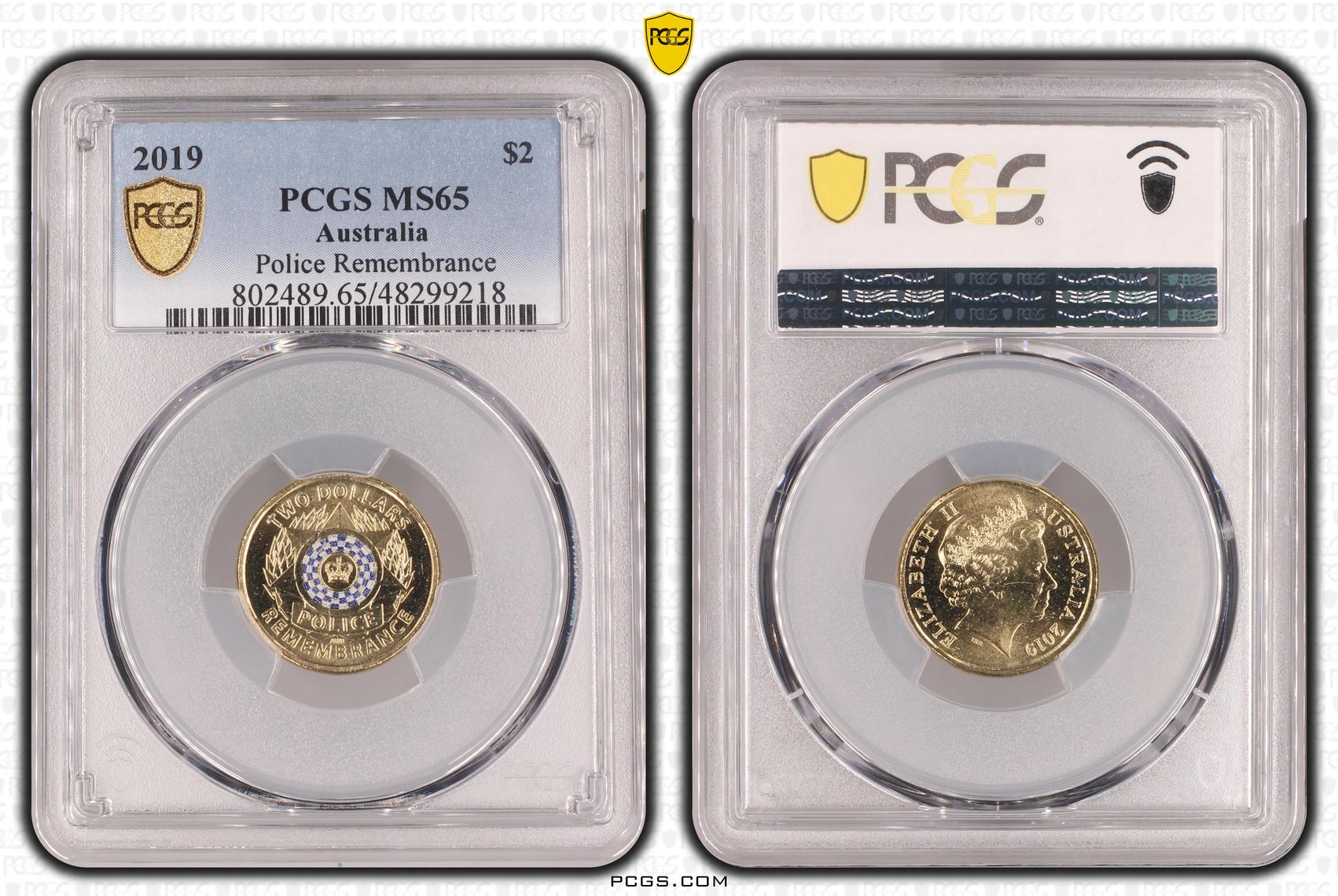 Police Remembrance Colorized , Two Dollar, 2019, PCGS MS65