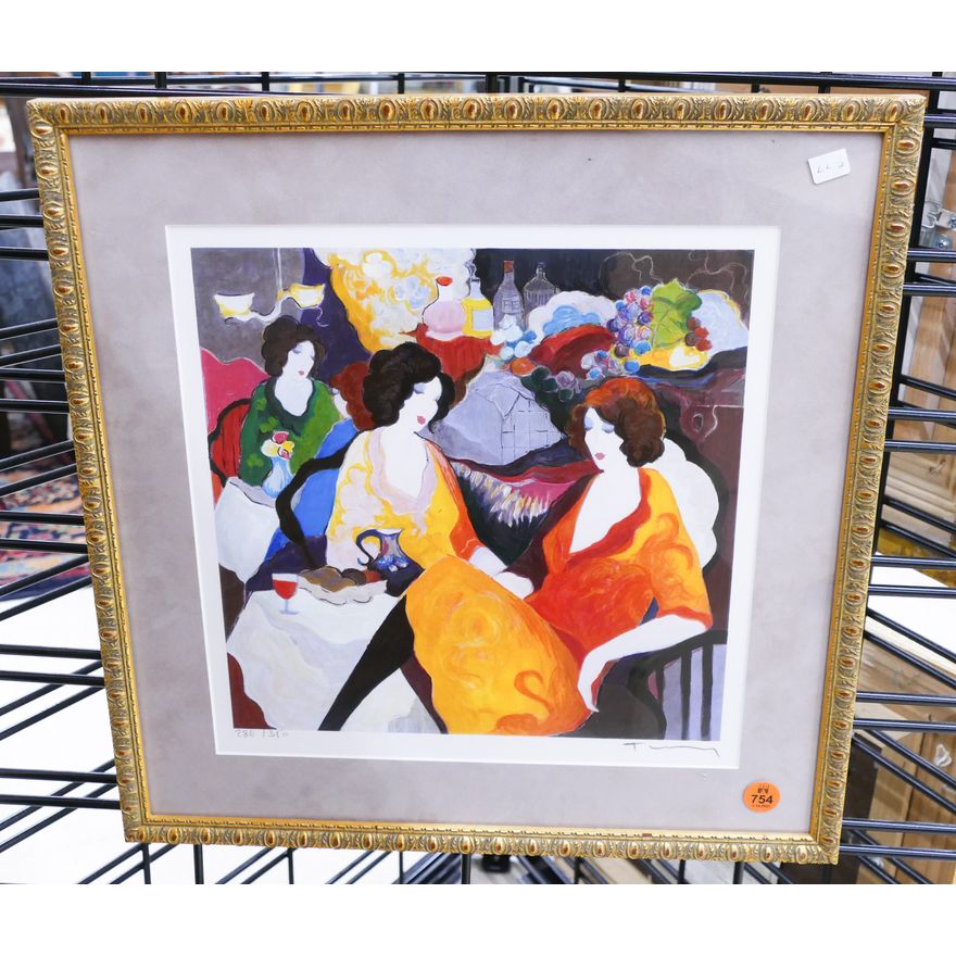 Itzchak Tarkay S/N Lithograph Framed- 15x15''