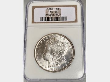 1886 USA 'Philadelphia Mint' Morgan Silver Dollar NGC MS65