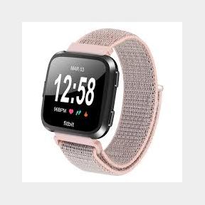 Nylon Loop Sports Strap for Fitbit Versa - Pink Bar 9900831088561 - 51748/15701