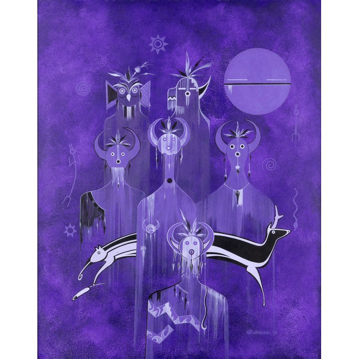 David Chethlahe Paladin (1926-1984), Ancient Ones of the Purple Cave, 1978