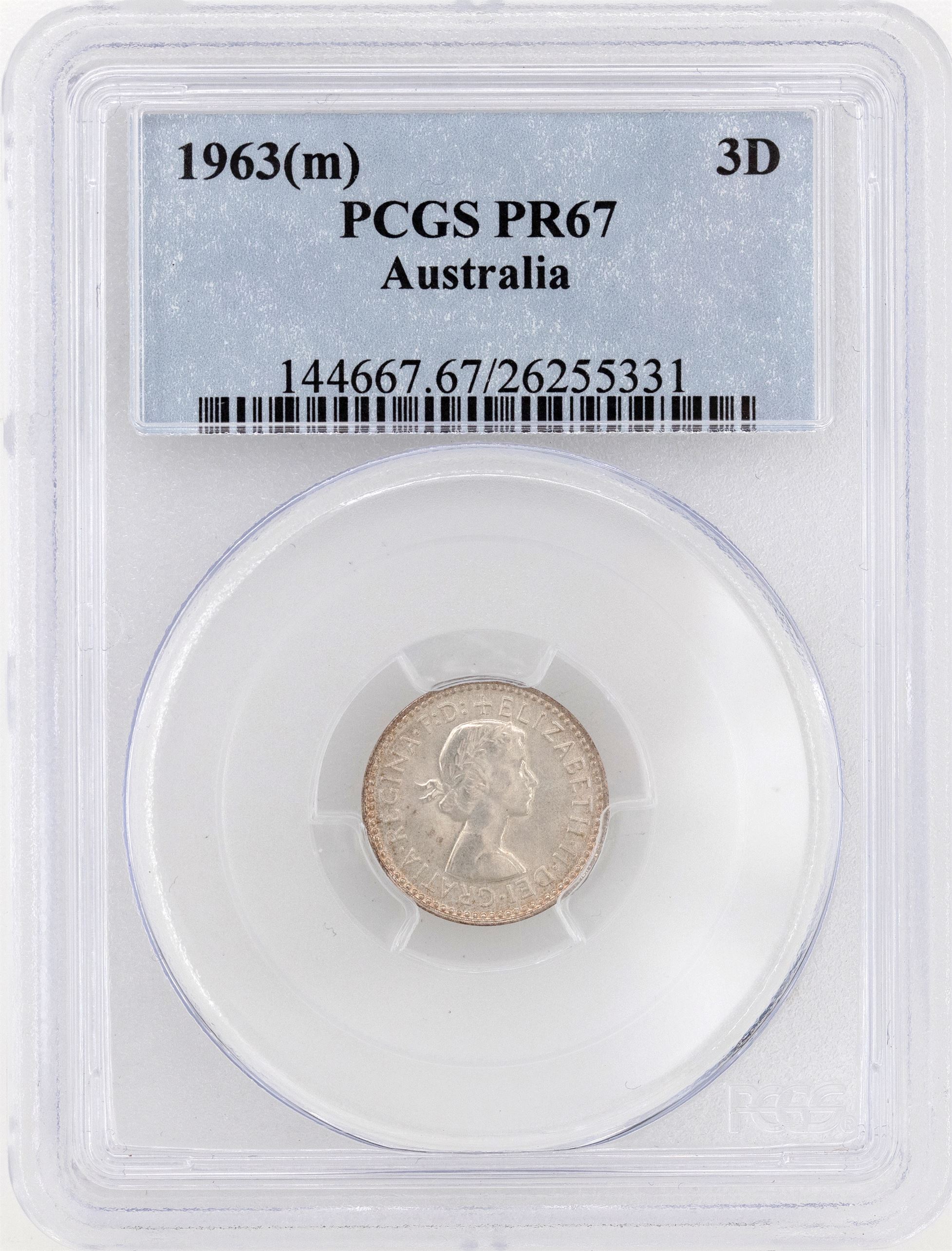 1963(m) Australia Threepence PCGS - PR67 -331