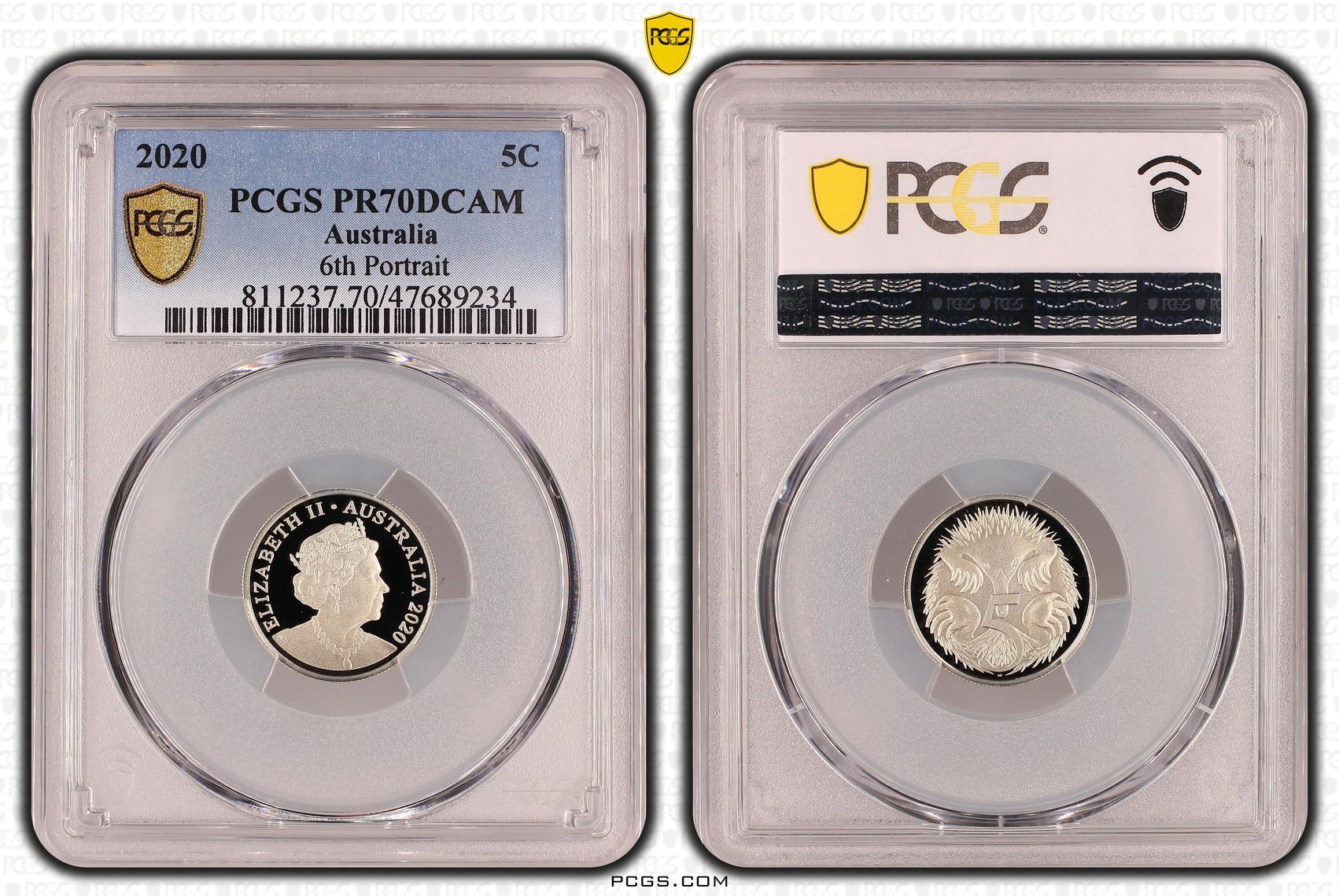Elizabeth II, 6th Portrait, Five Cent, 2020, PCGS PR70DCAM