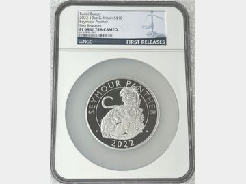 2022 TUDOR BEASTS 10oz SILVER PROOF SEYMOUR PANTHER FIRST RELEASE PF68 UCAM