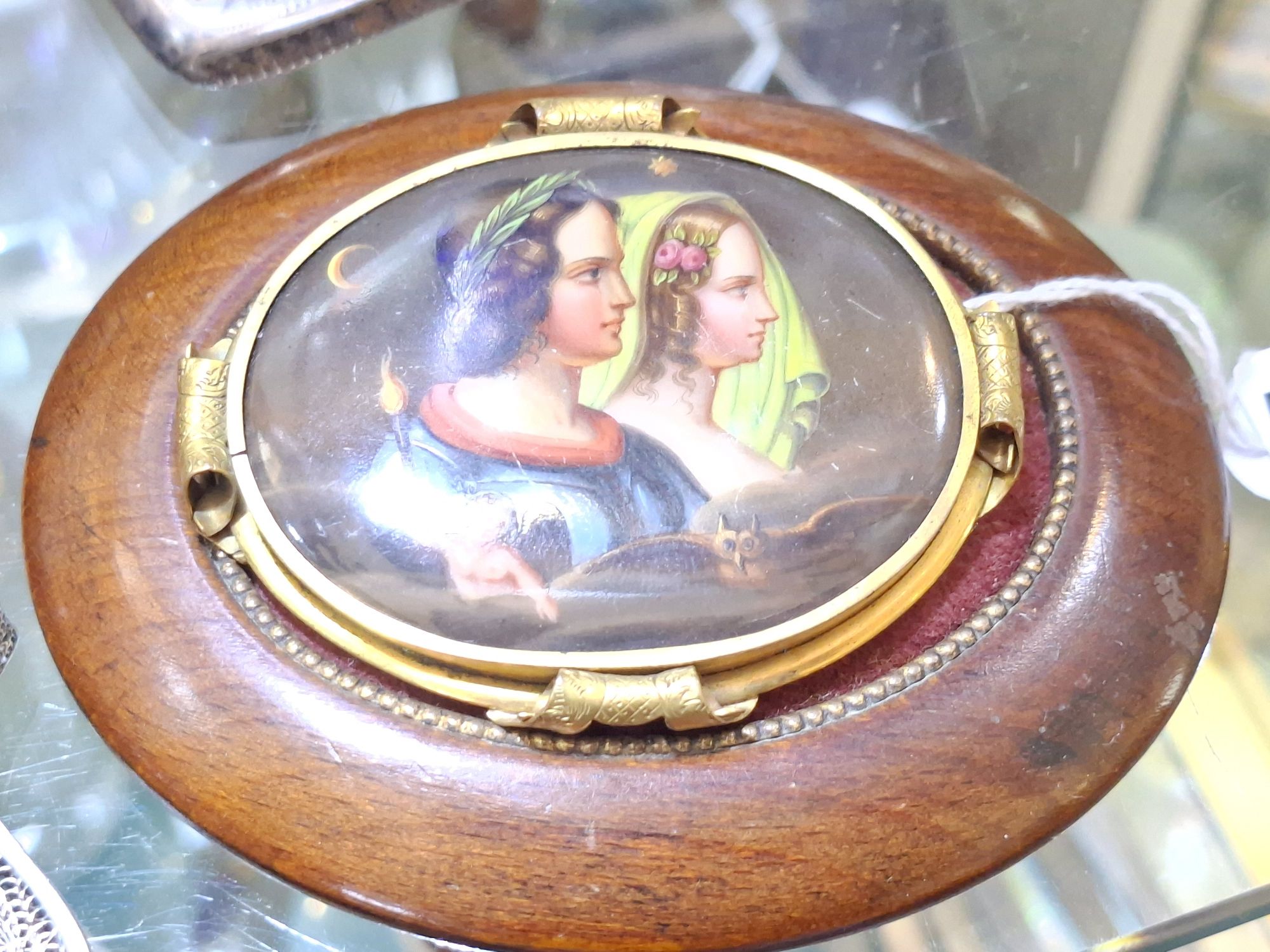 Antique Porcelain Brooch