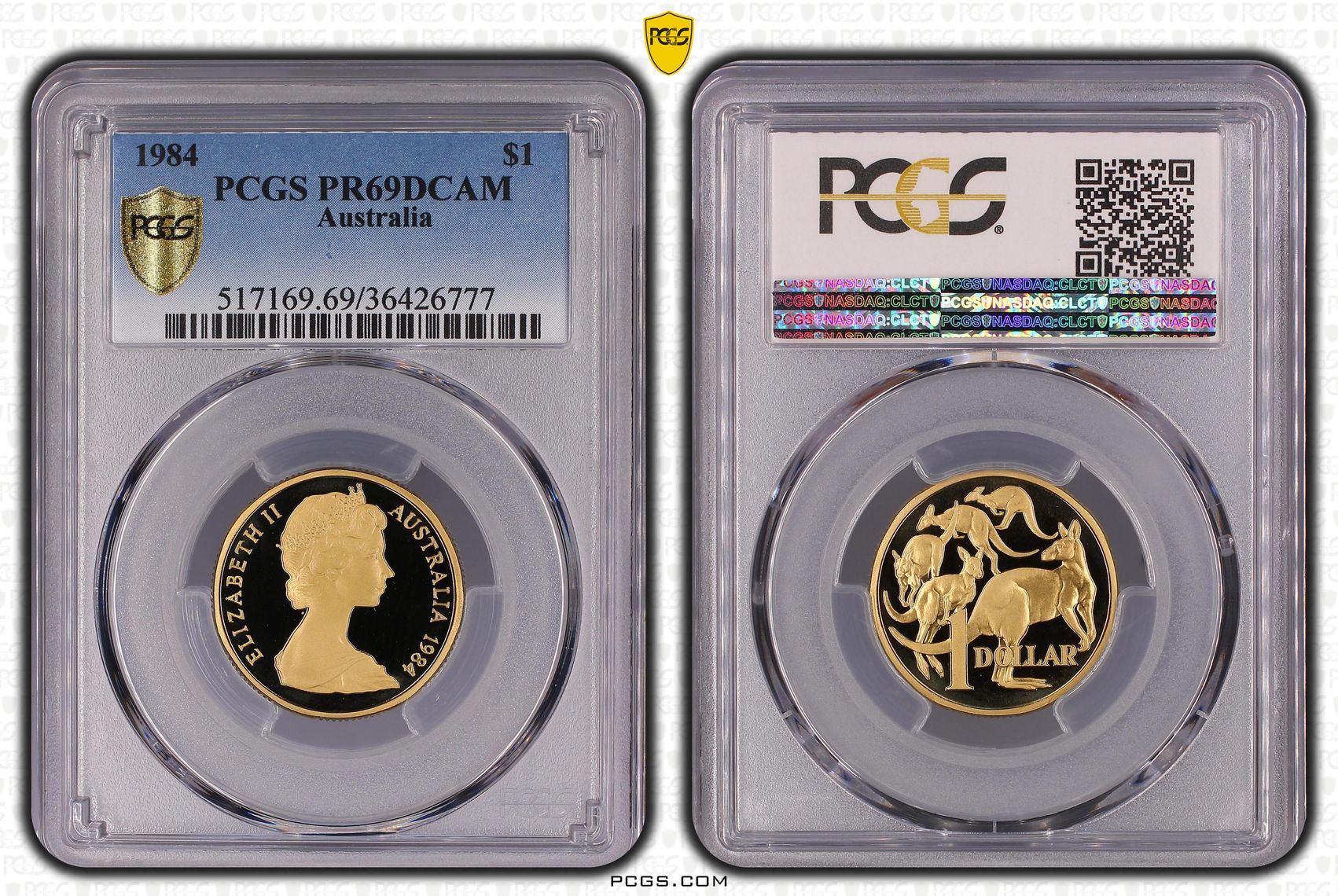 1984 Australia One Dollar, $1 Proof PCGS - PR69DCAM -777