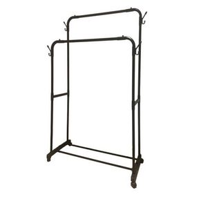 Multi functional Double Clothing Tube Rail with Shoe Storage Rack Black |