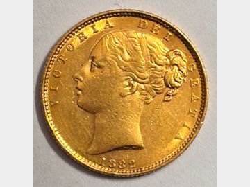 1882 VICTORIA SYDNEY MINT SHIELD GOLD SOVEREIGN