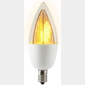 EURI LIGHTING FLICKERING FLAME BULB, ECA9.5-2120FC, LED CA9.5 CANDELABRA, E12, 1W (6W EQUAL), WARM WHITE 1800K, NON-DIM, 80LM, 120