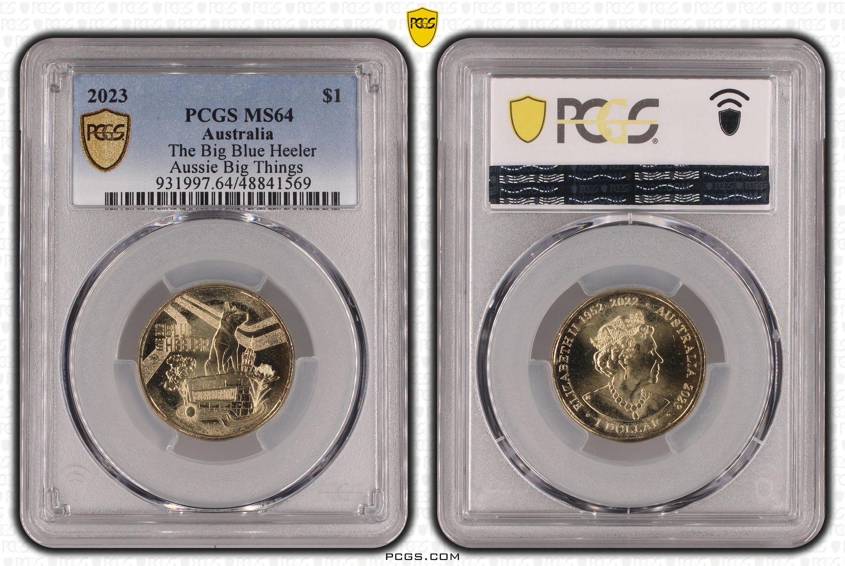 Elizabeth II, The Big Blue Heeler Aussie Big Things , One Dollar, 2023, PCGS MS64