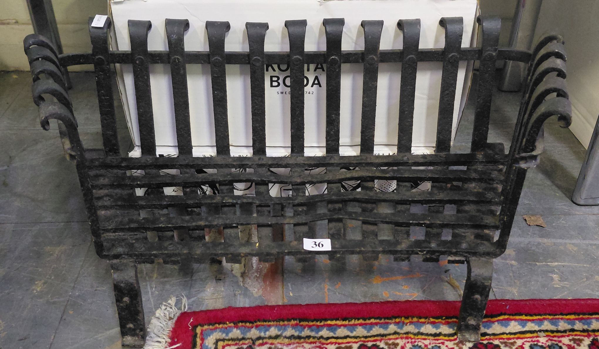 36 · WROUGHT IRON FIRE GRATE