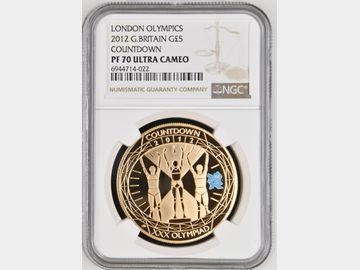 2012 LONDON OLYMPICS PROOF GOLD 5 POUND PF70 UCAM TOP POP!