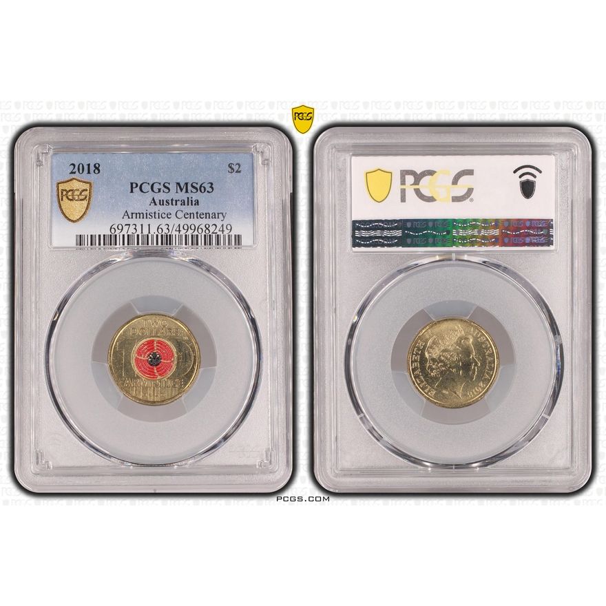 Armistice Centenary Colorized, Two Dollar, 2018, PCGS MS63