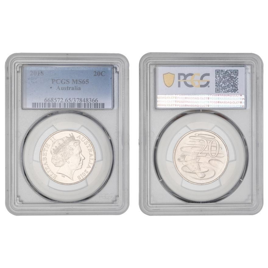 Elizabeth II, , Twenty Cent, 2018, PCGS MS65
