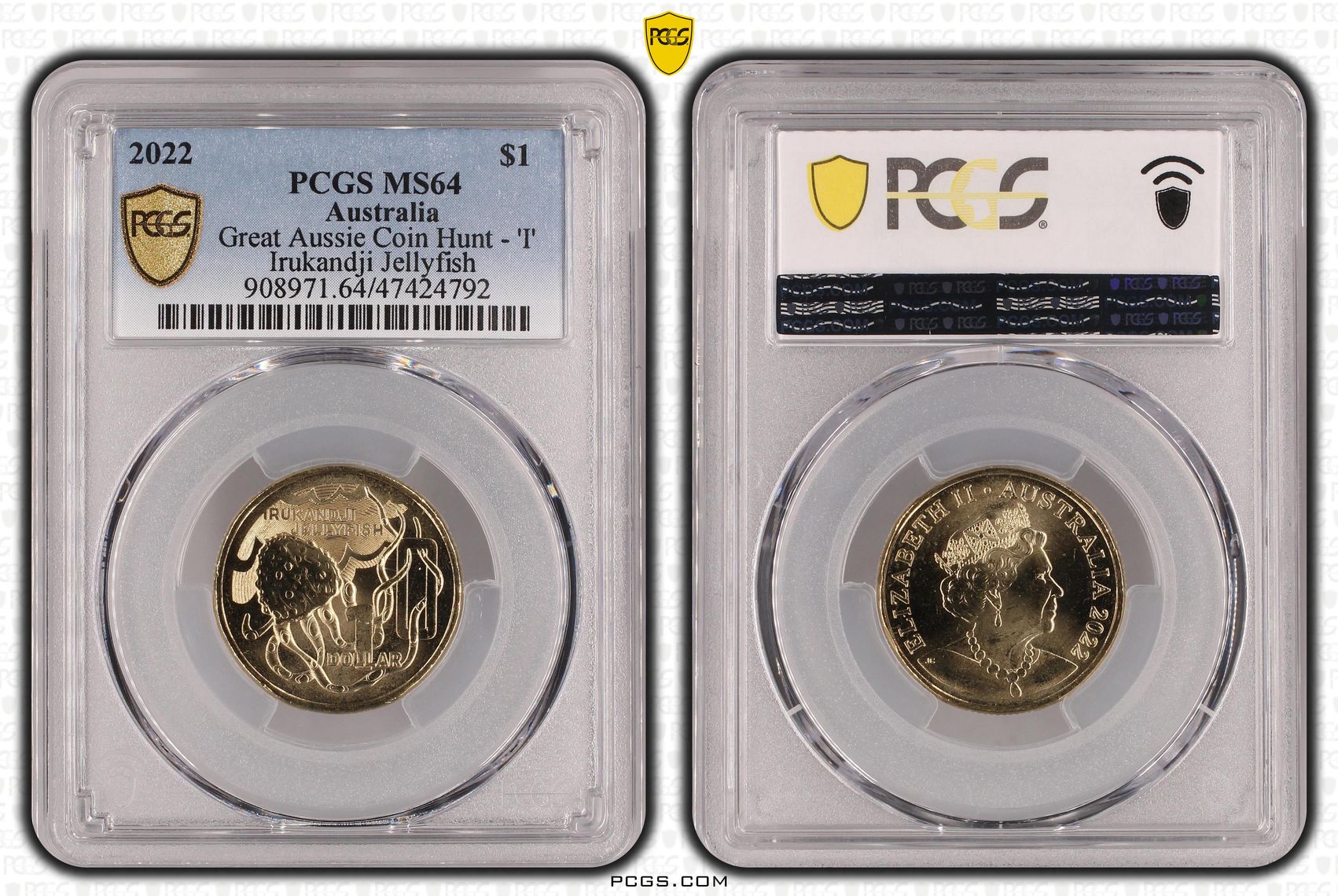 Great Aussie Coin Hunt - 'I', One Dollar, 2022, PCGS MS 64