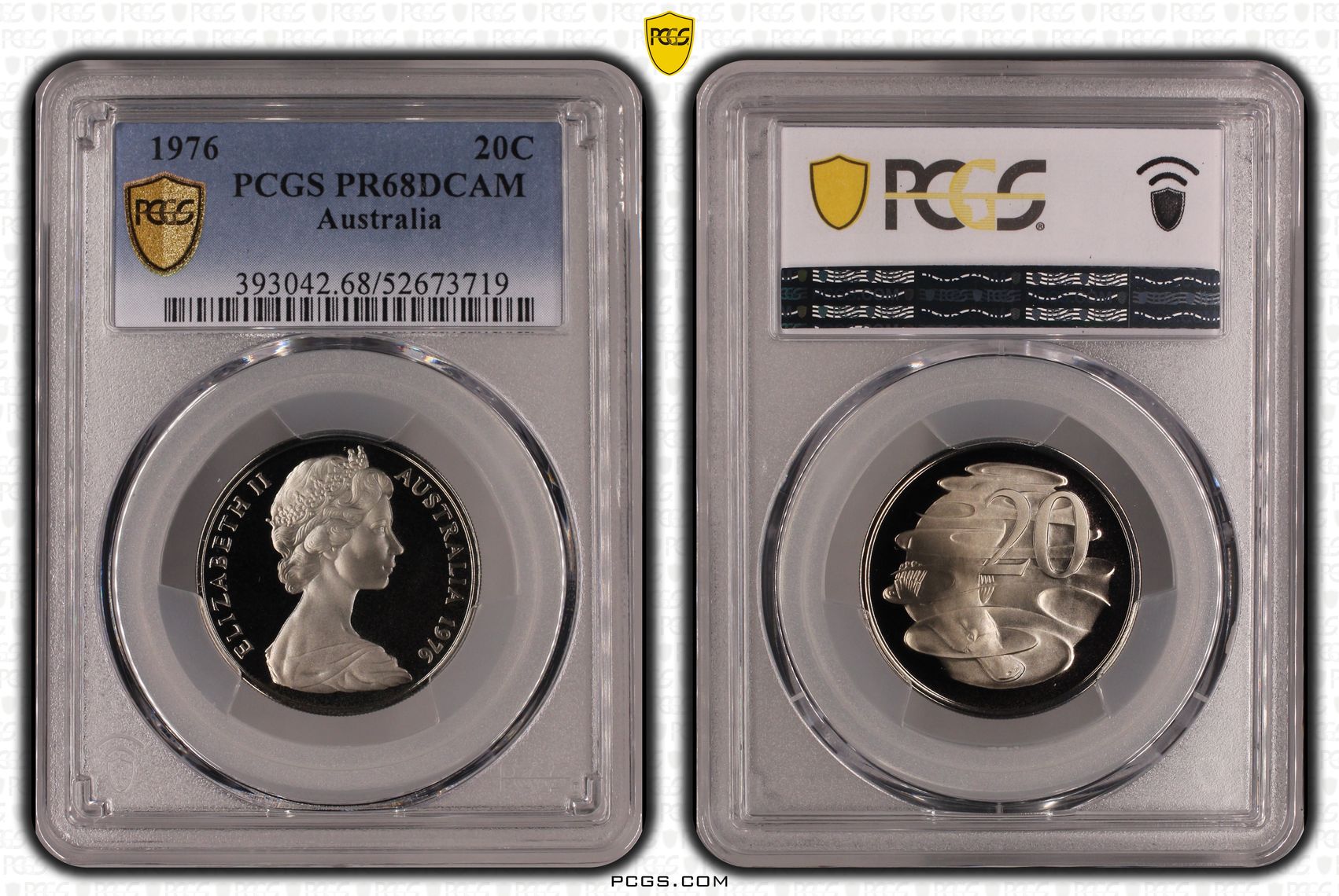 Twenty Cent, 1976, PCGS PR68DCAM