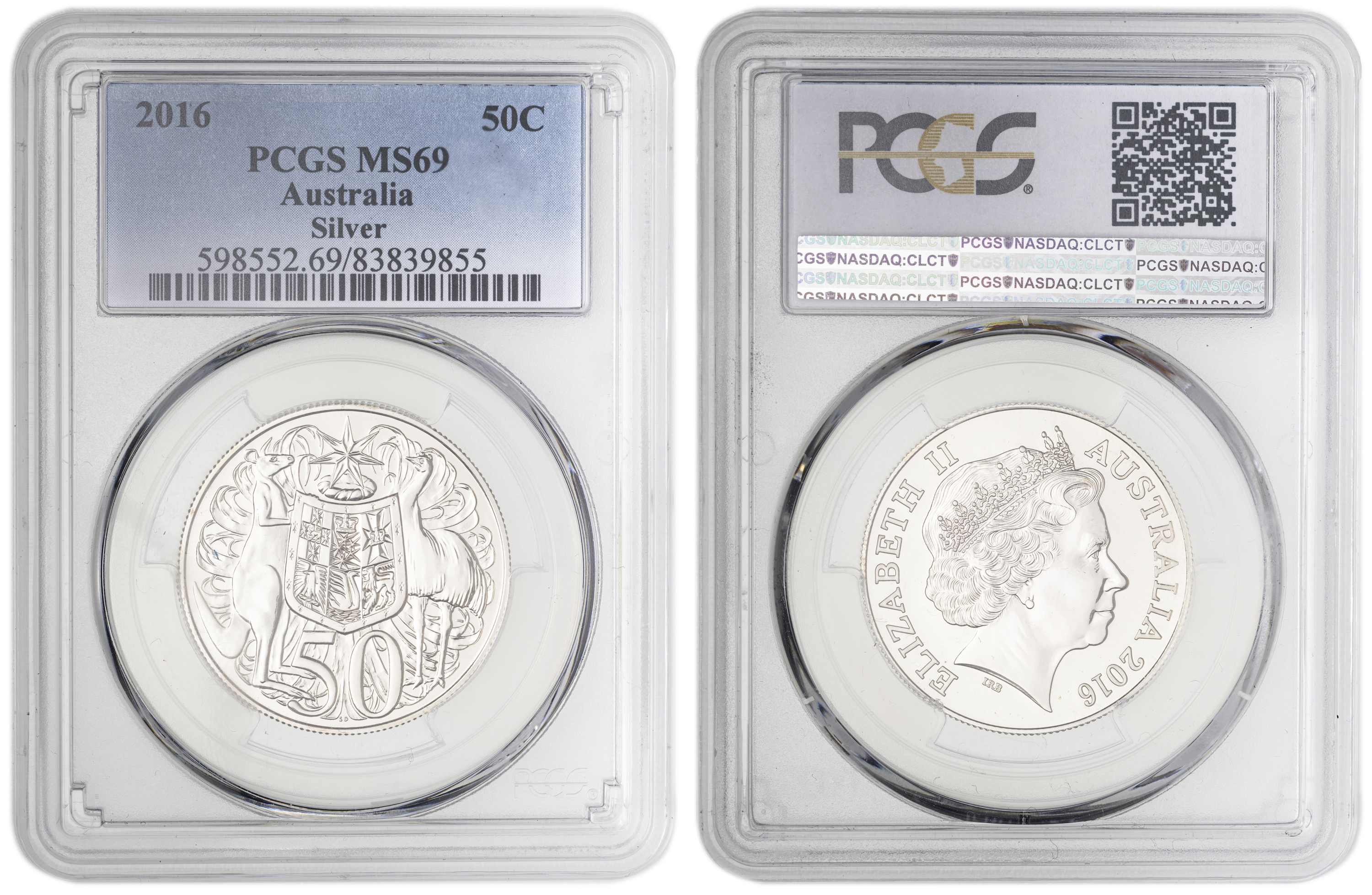 Silver , Fifty Cent, 2016, PCGS MS69