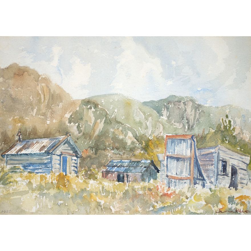 June Ritchie (nee Blue), Landscape with Sheds