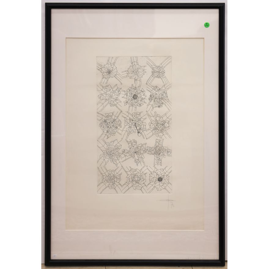 Jonas Hafner ''Flower Patterns'' Signed Etching Framed 37''x25''