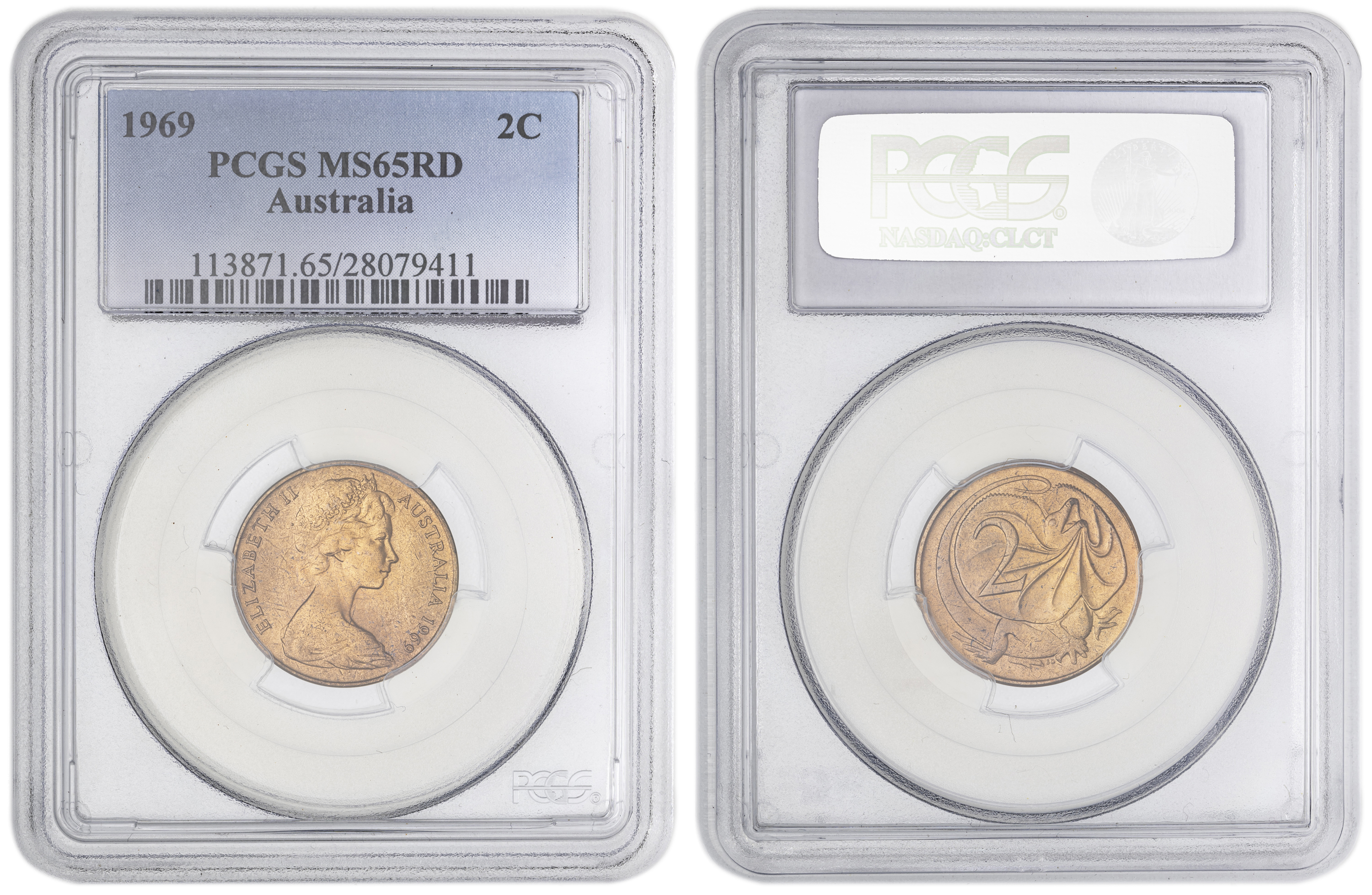 Two Cent, 1969, PCGS MS65RD
