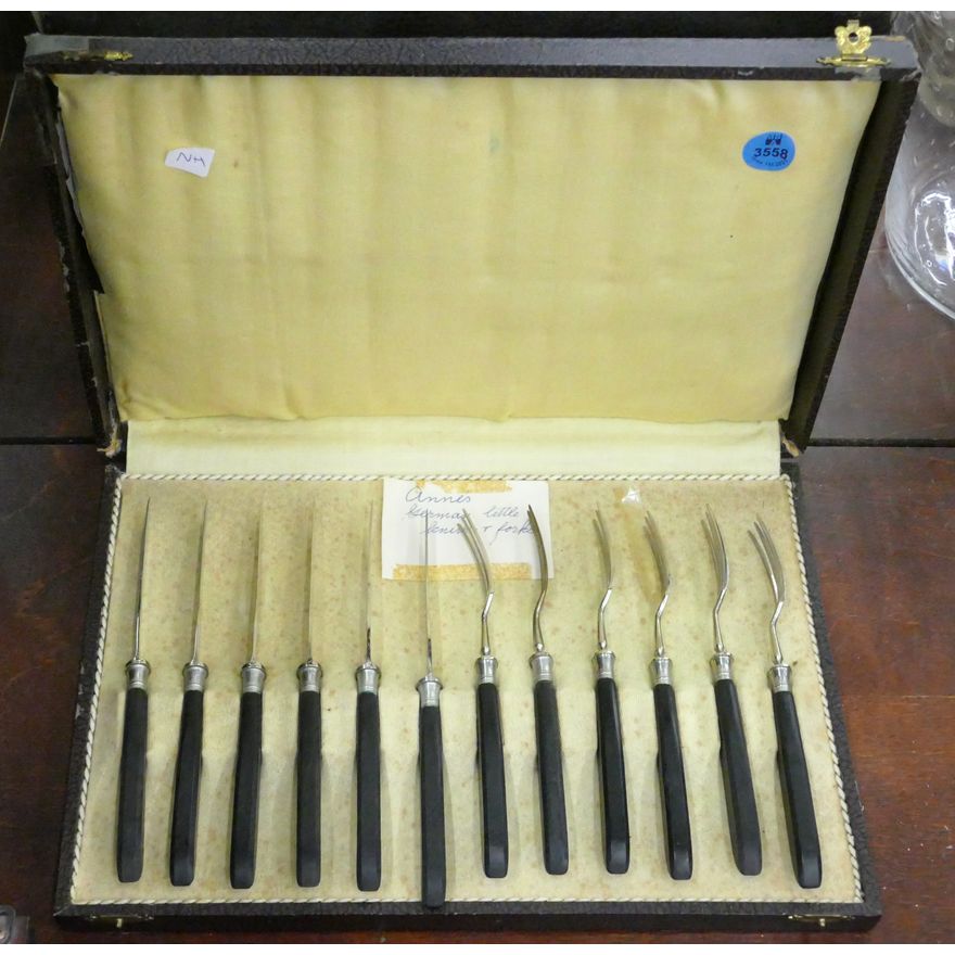 Antique German Fruit Flatware Set in Box