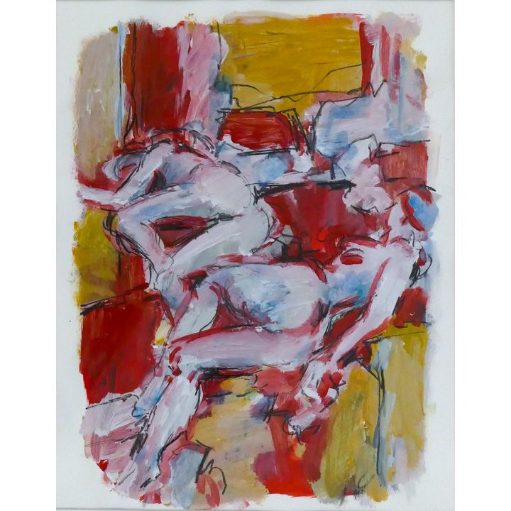 Eugene Pizzuto ''Female Nudes'' 1986 Oil on Paper Matted 20''x16''