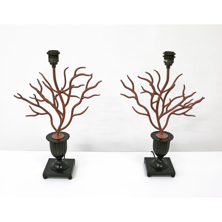 Pair of Cox, London Coral Lamps