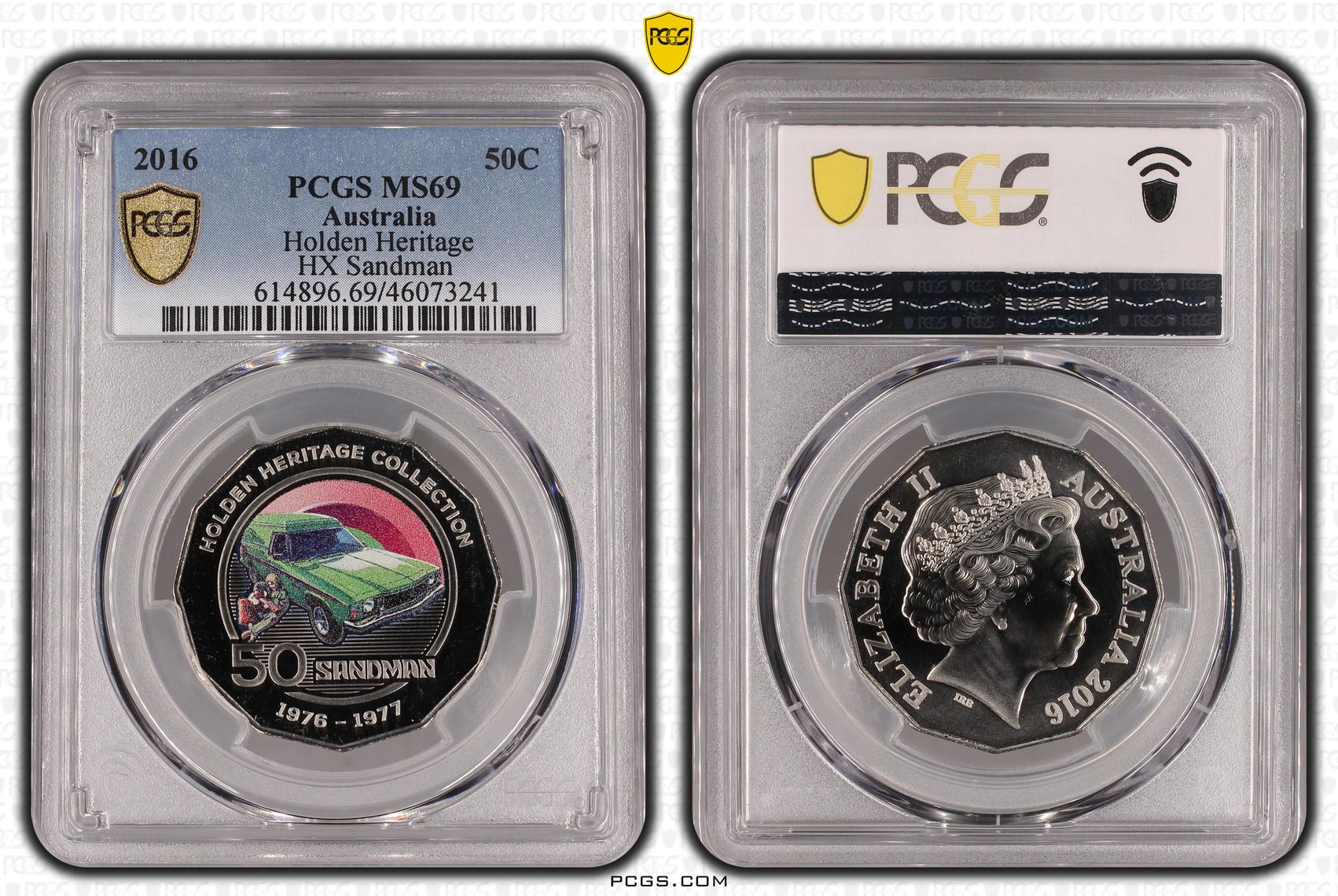 2016 Australia Fifty Cent, 50c Holden Heritage - HX Sandman PCGS - MS69 -241