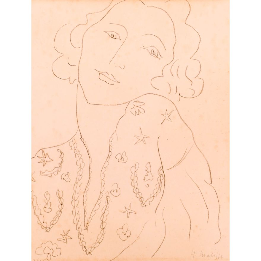 Henri Matisse Attr. ''Portrait of a Woman'' Lithograph