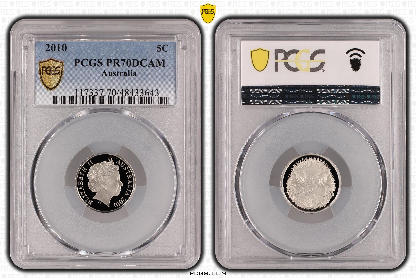 Elizabeth II, Five Cent, 2010, PCGS PR70DCAM