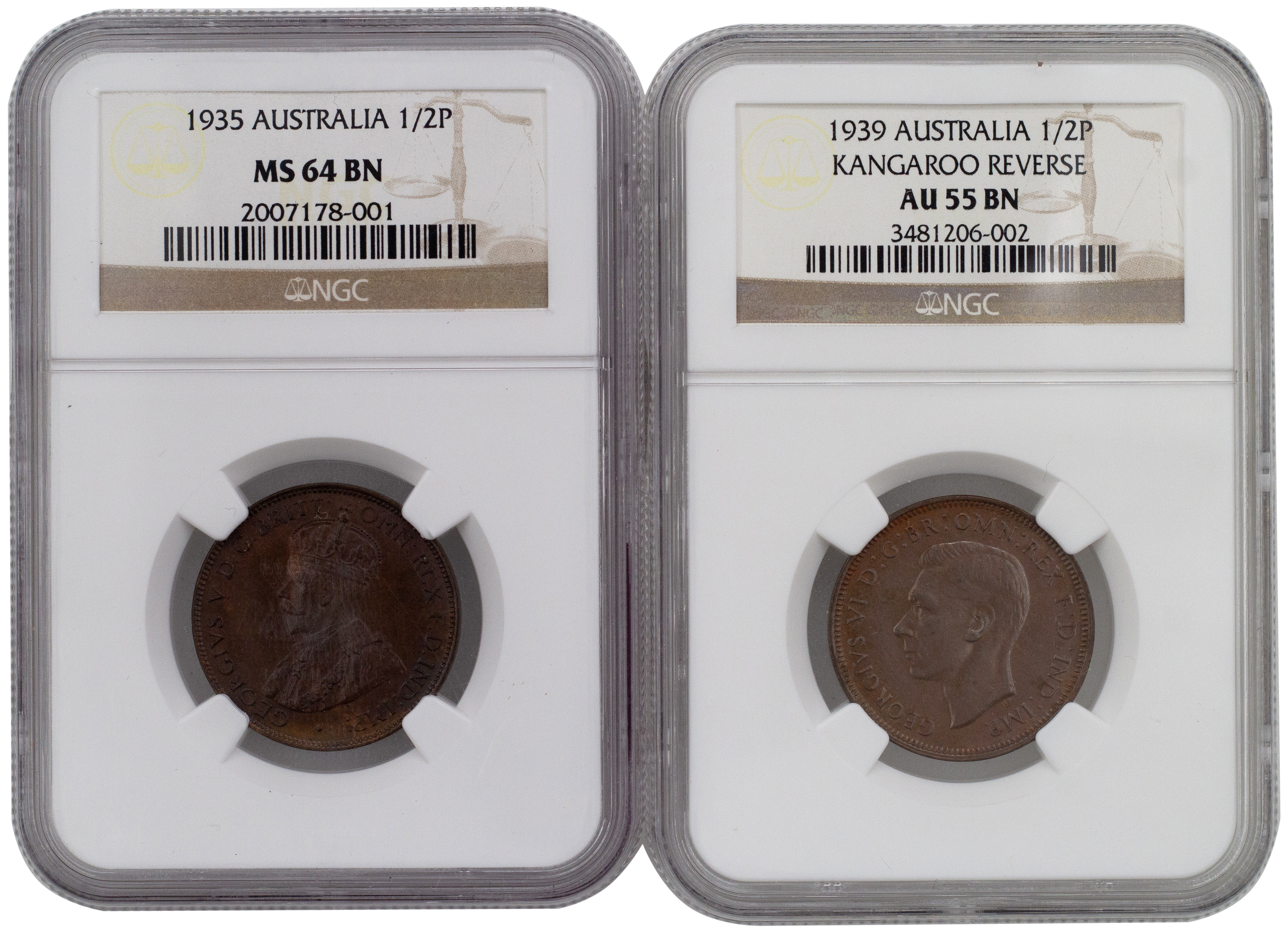 George V, Halfpenny, 1935, NGC MS 64BN