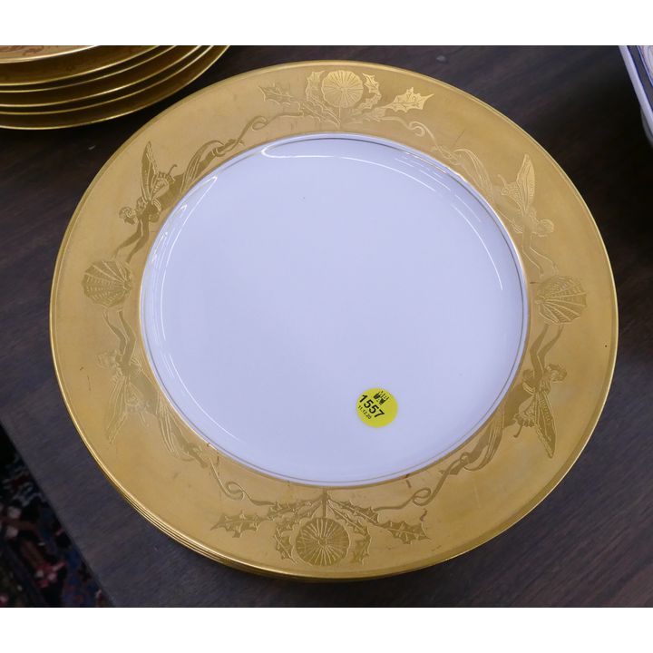 6pc Haviland Gilt Decorated Dinner Plates