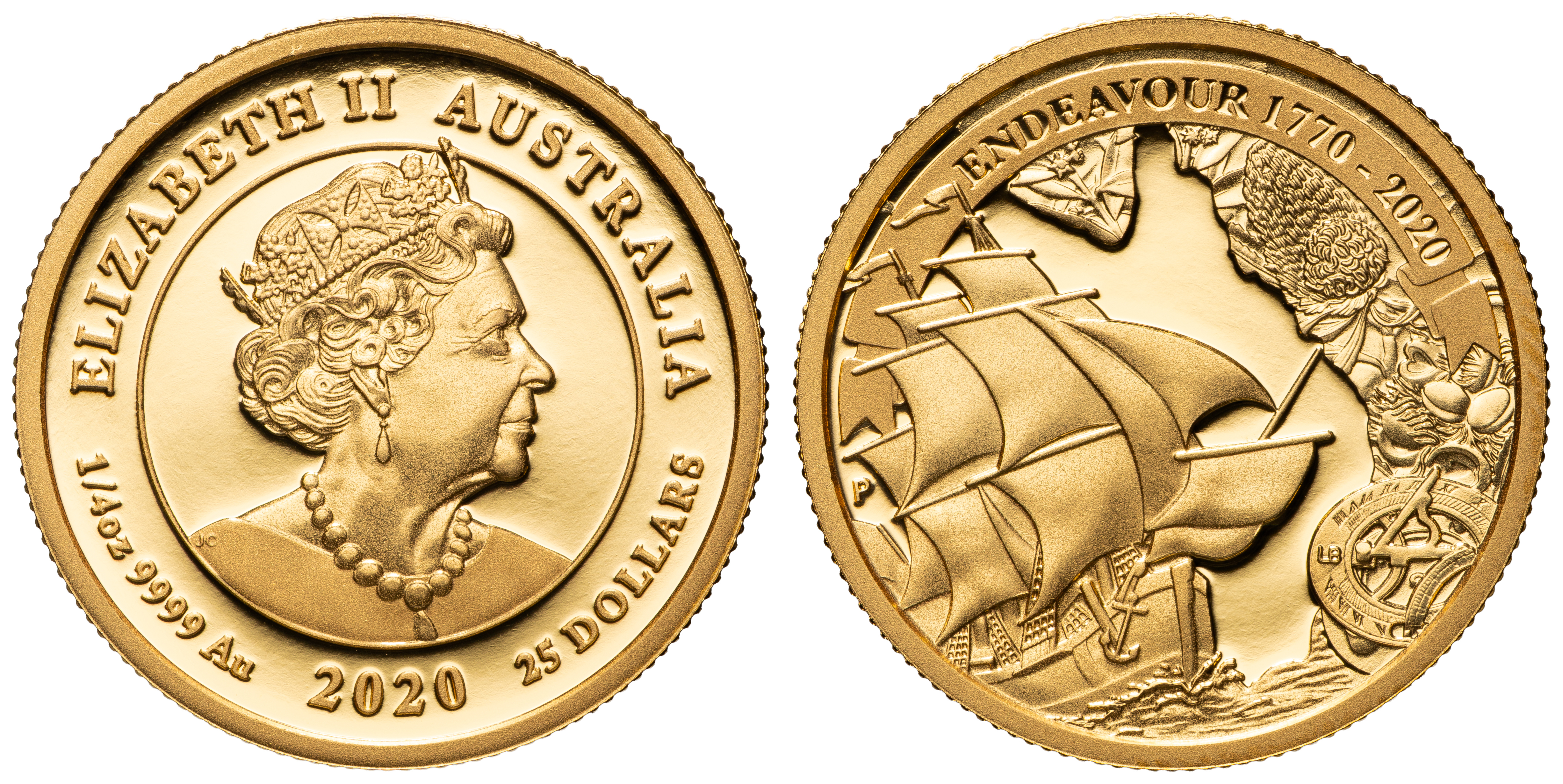 391 · Elizabeth II, Perth Mint - Voyage of Discovery, Endeavour 1770-2020, Twenty Five Dollars, 2020, FDC