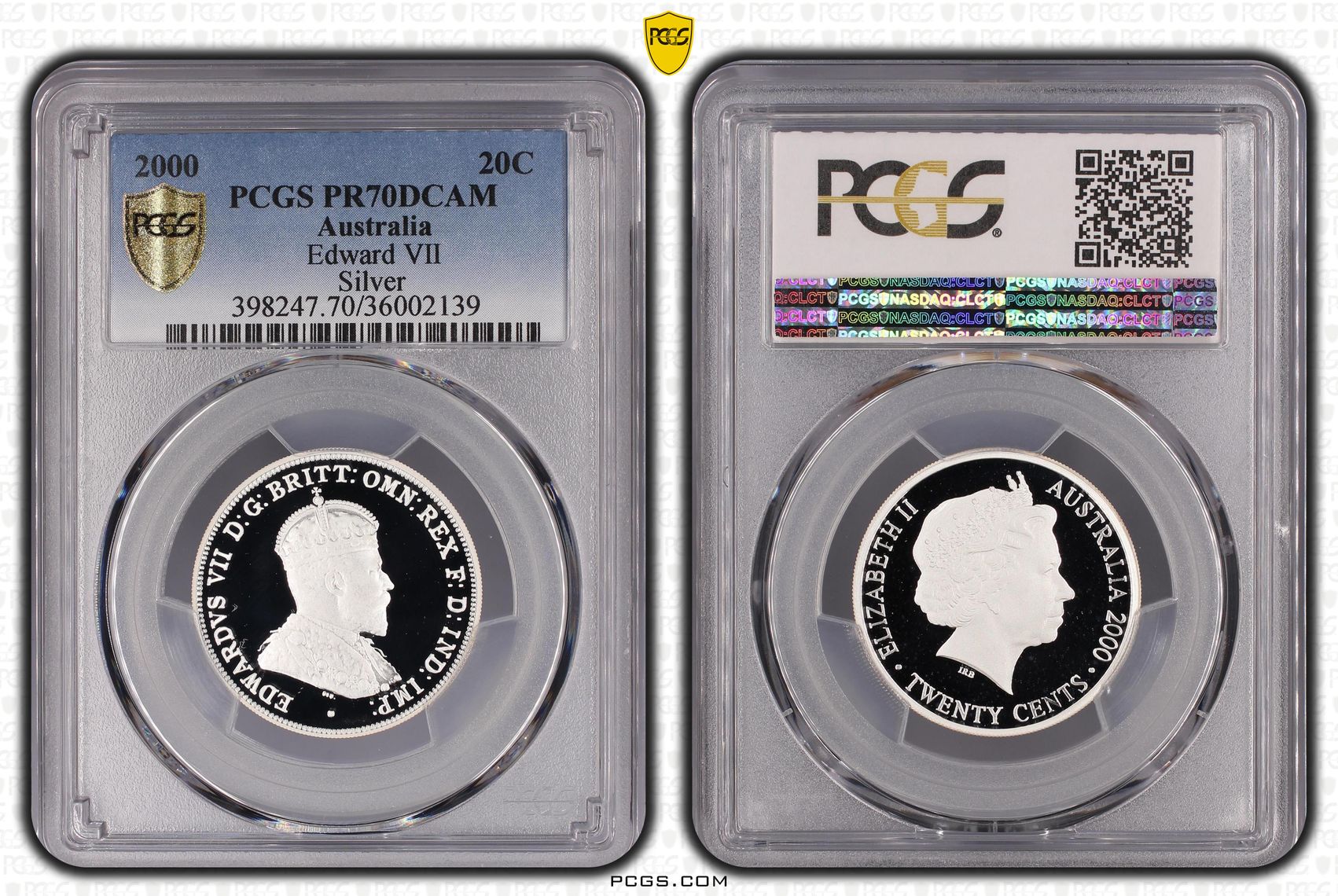 Edward VII Silver, Twenty Cent, 2000, PCGS PR70DCAM