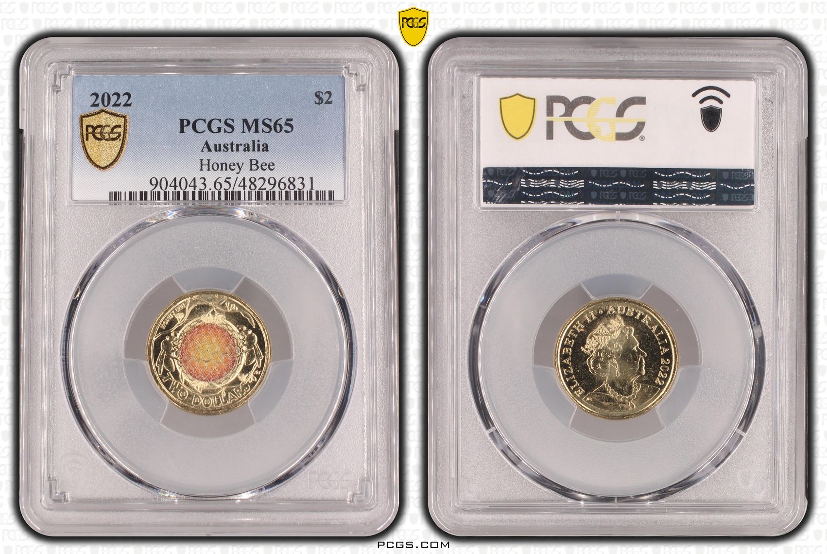 Honey Bee Colorized , Two Dollar, 2022, PCGS MS65