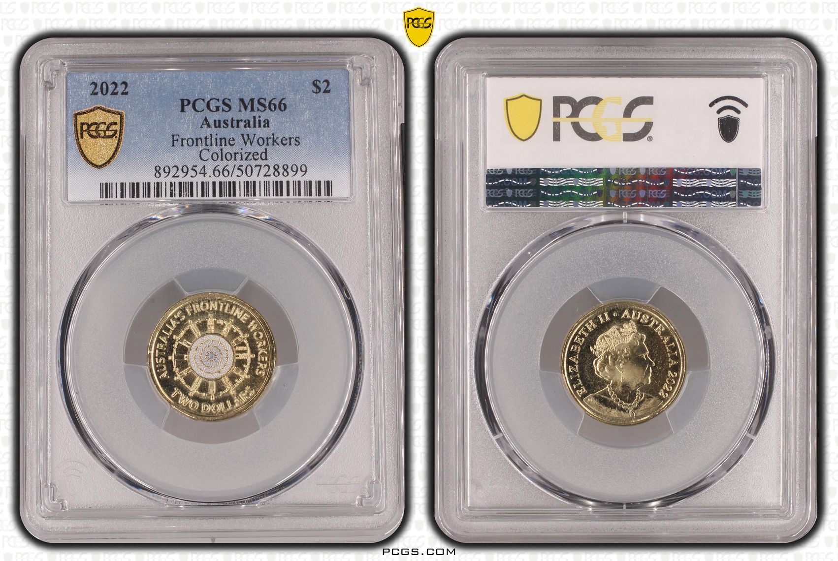 Frontline Workers Colorized, Two Dollar, 2022, PCGS MS66