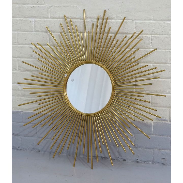 LARGE GILT METAL SUNBURST MIRROR
