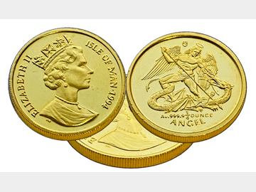 1994 ISLE OF MAN PIEDFORT HALF OUNCE GOLD ANGEL COIN