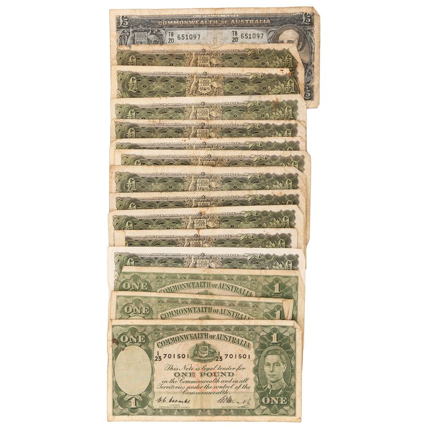 One Pound - Five Pounds, 1949 - 1961,  G - VF