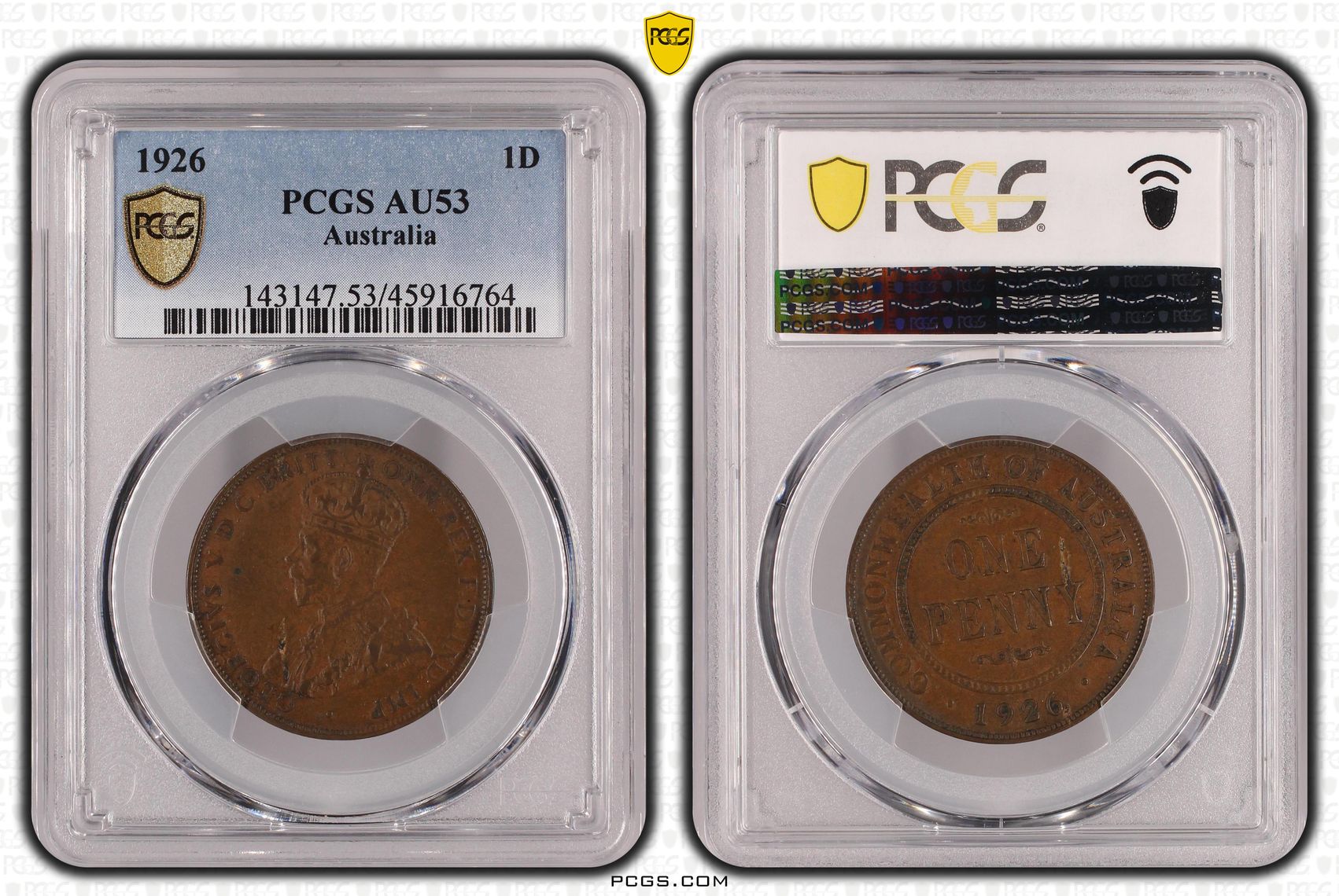 1926 Australia Penny PCGS - AU53BN -764