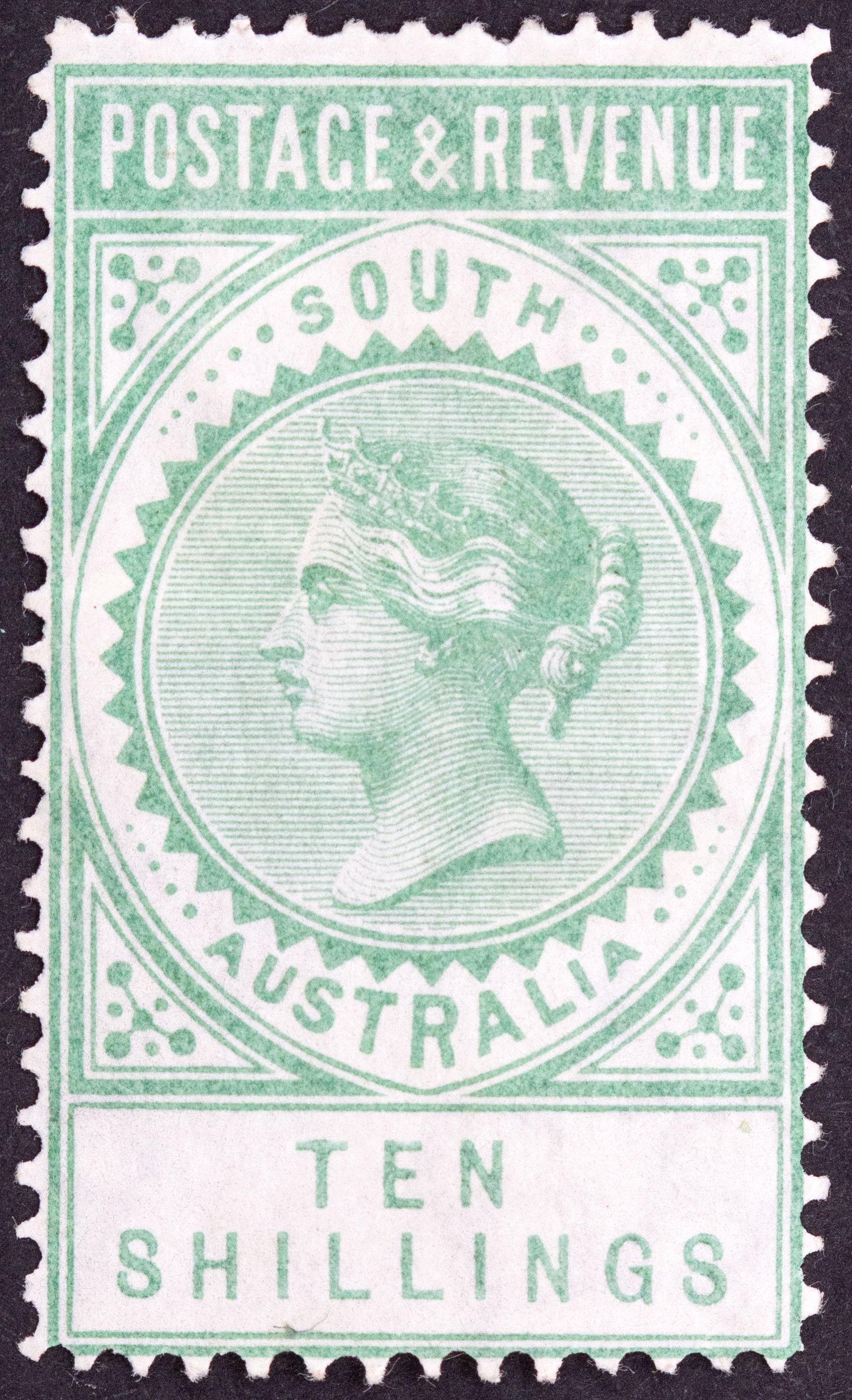 Ten Shillings, Green, 1886, MH