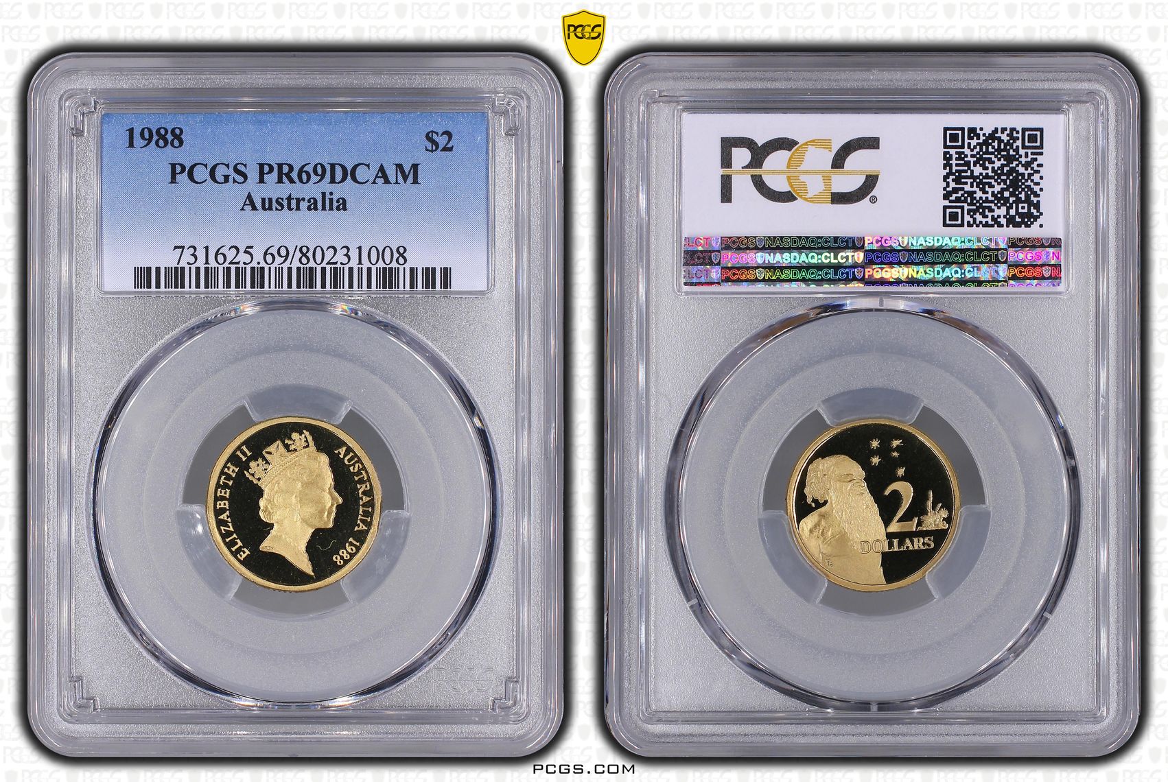 1988 Australia Two Dollar, $2 PCGS - PR69DCAM -008